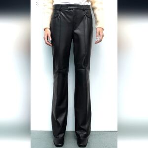 Zara Leather flared trousers